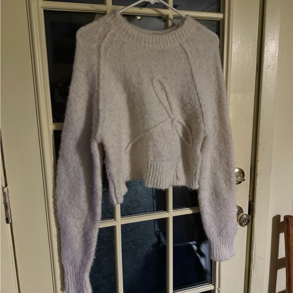 American Eagle Outfitters Cream Crew Neck Sweater